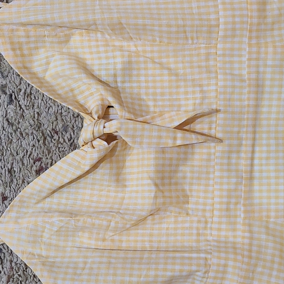 Lulu's checkered yellow dress size L - Picture 2 of 4